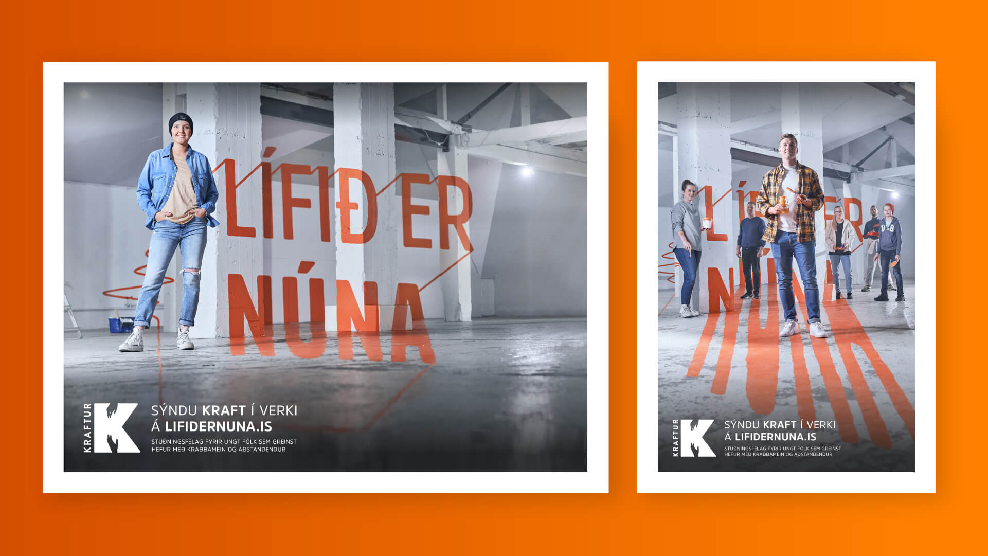 Kraftur campaign print and outdoor applications.